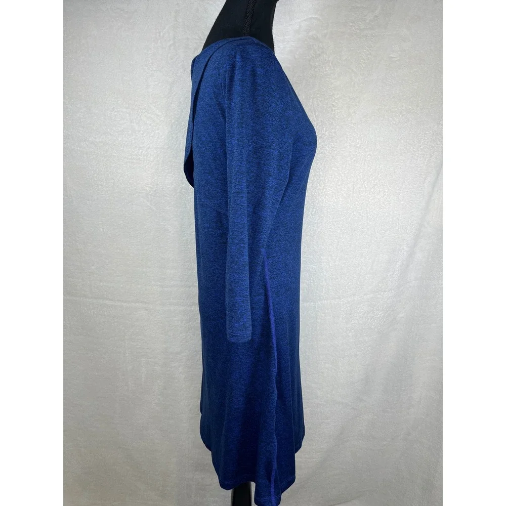 Patagonia Blue Heathered Crew Neck 3/4 Sleeve A-Line Dress‎ Size Small